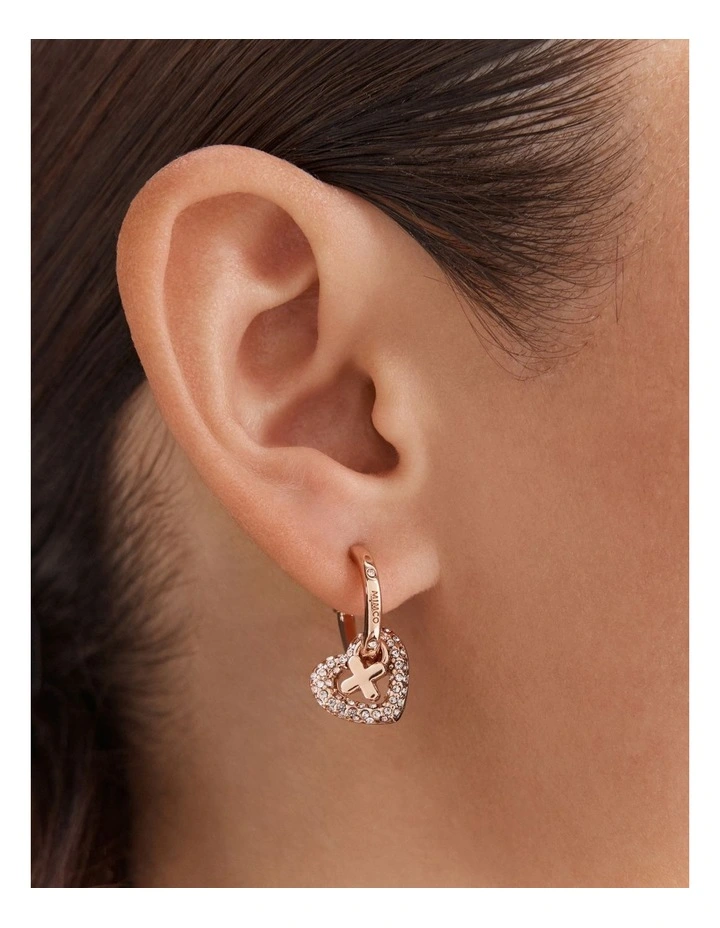 Encanto Heart Hoop Earrings in Rose Gold image 2