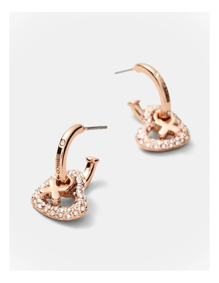 Encanto Heart Hoop Earrings in Rose Gold image 3