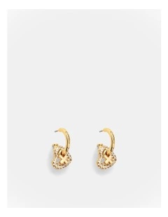 Encanto Heart Hoop Earrings in Gold