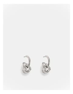Encanto Heart Hoop Earrings in Silver