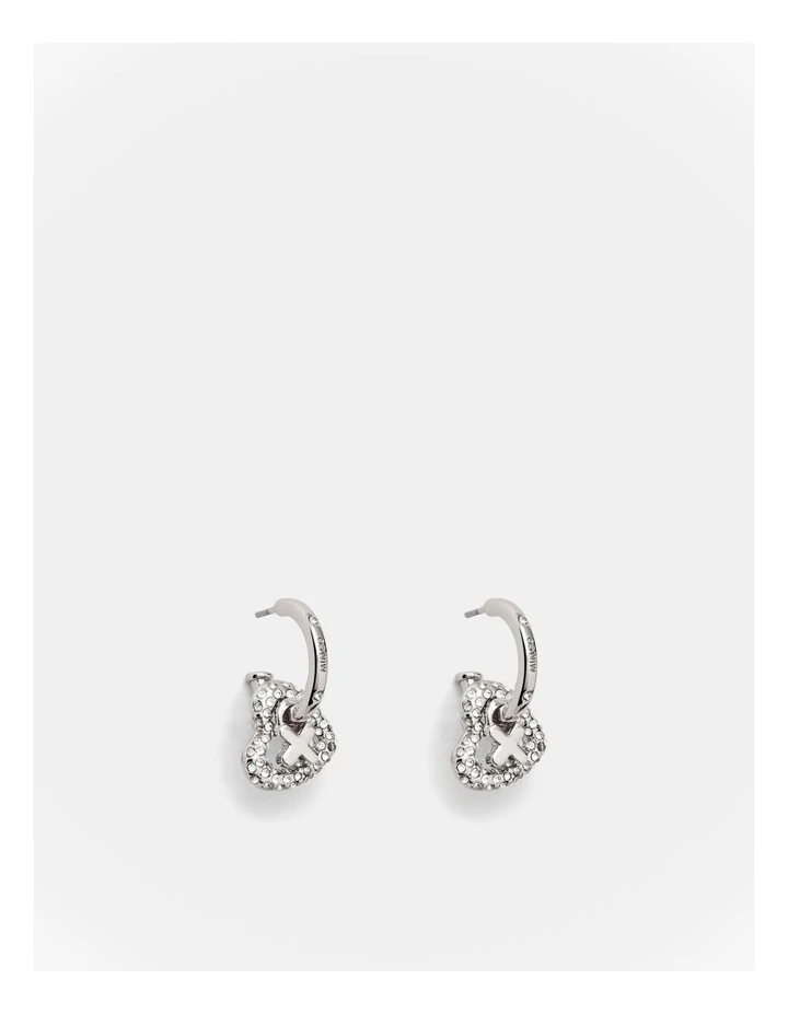 Encanto Heart Hoop Earrings in Silver image 1