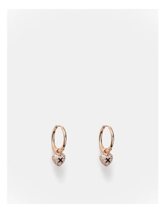 Adorbs Heart Hoop Earrings in Black