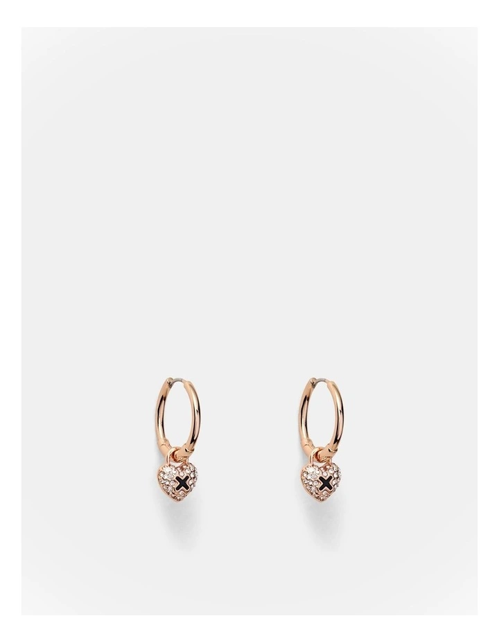Adorbs Heart Hoop Earrings in Black image 1