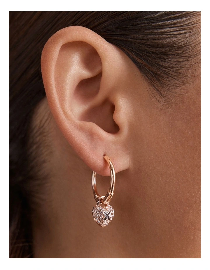 Adorbs Heart Hoop Earrings in Black image 2