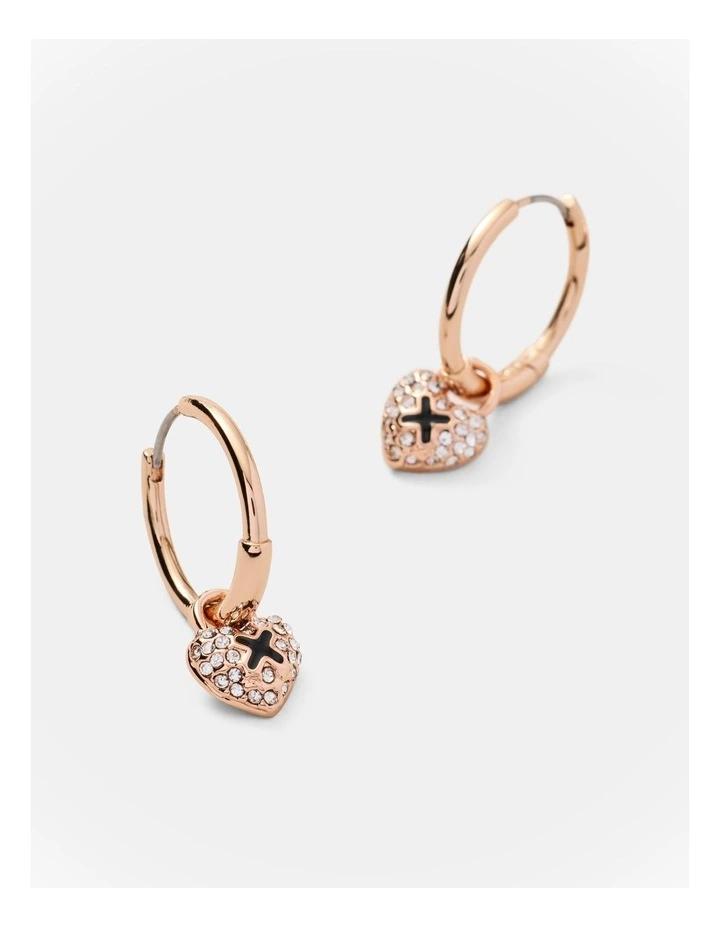 Adorbs Heart Hoop Earrings in Black image 3