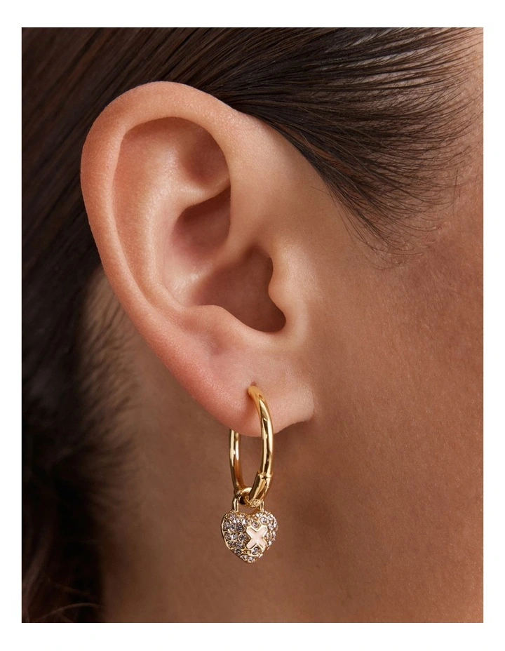 Adorbs Heart Hoop Earrings in Petal image 2