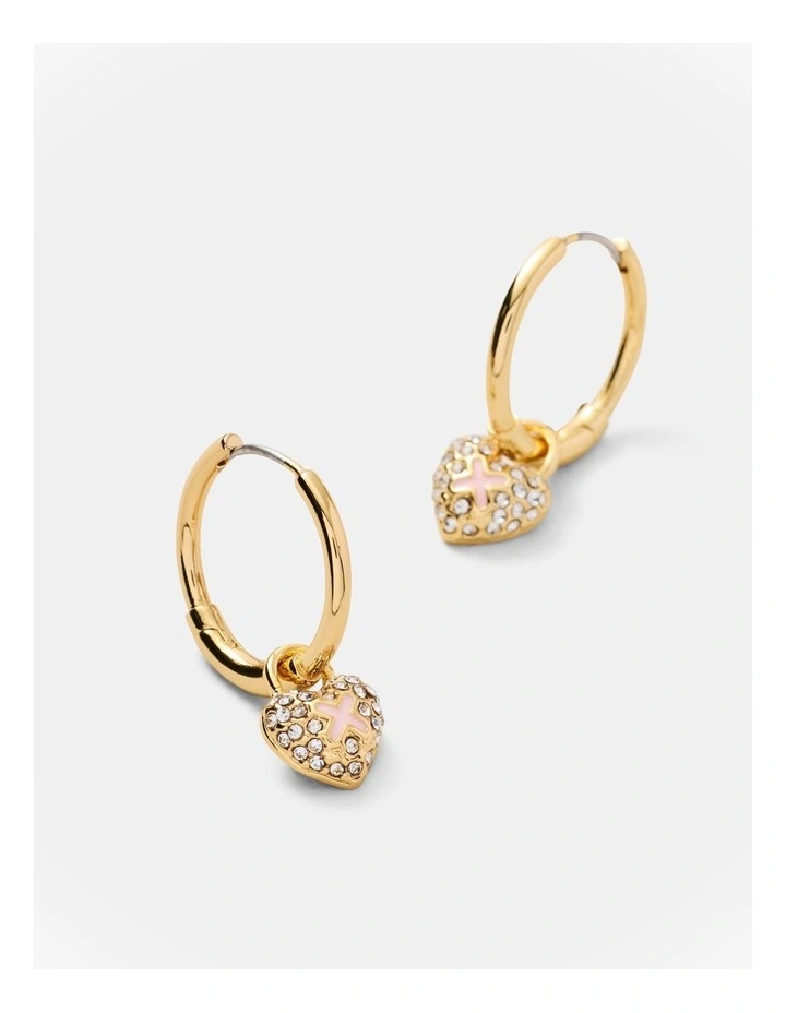 Adorbs Heart Hoop Earrings in Petal image 3