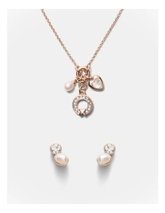Encanto Earrings And Necklace Set in Rose Gold