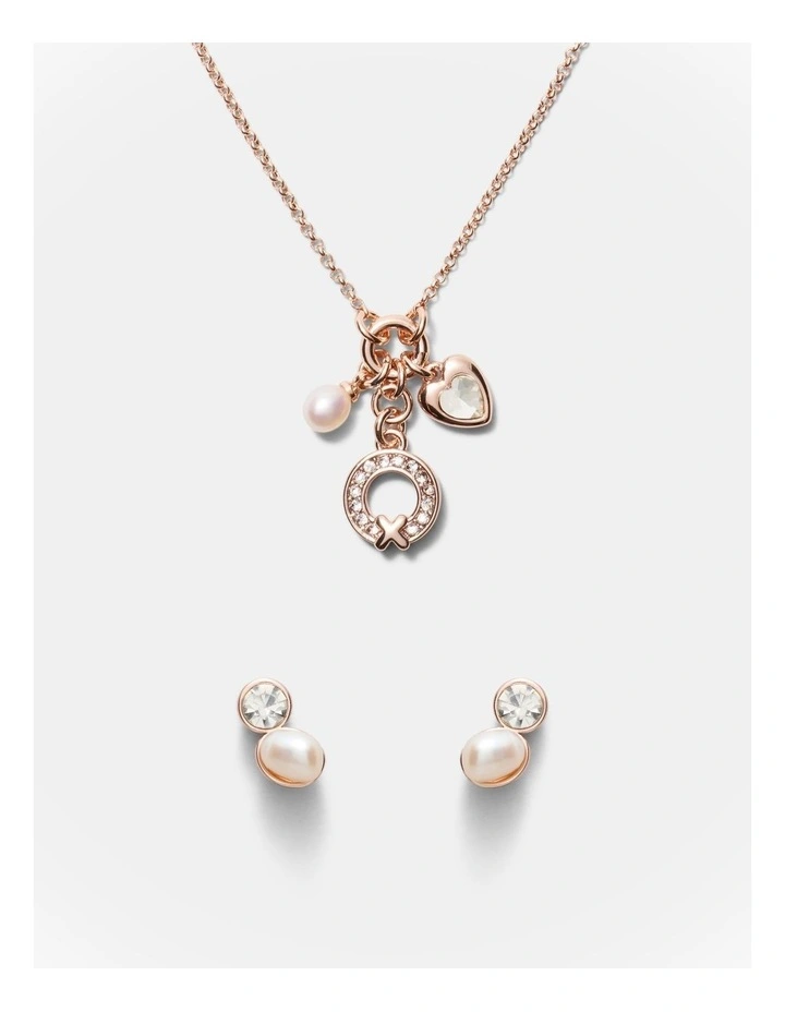 Encanto Earrings And Necklace Set in Rose Gold image 1