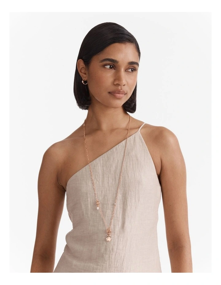 Alluring Long Necklace in Rose Gold image 2