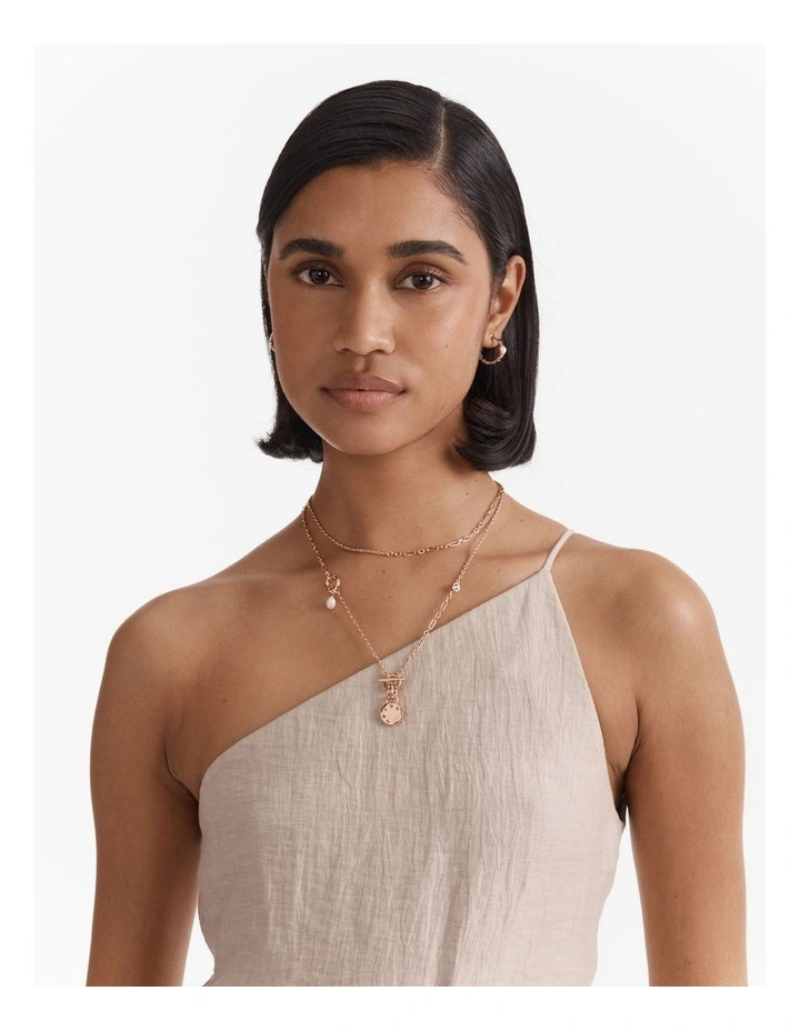 Alluring Long Necklace in Rose Gold image 4
