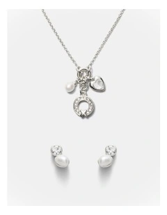 Encanto Earrings And Necklace Set in Silver