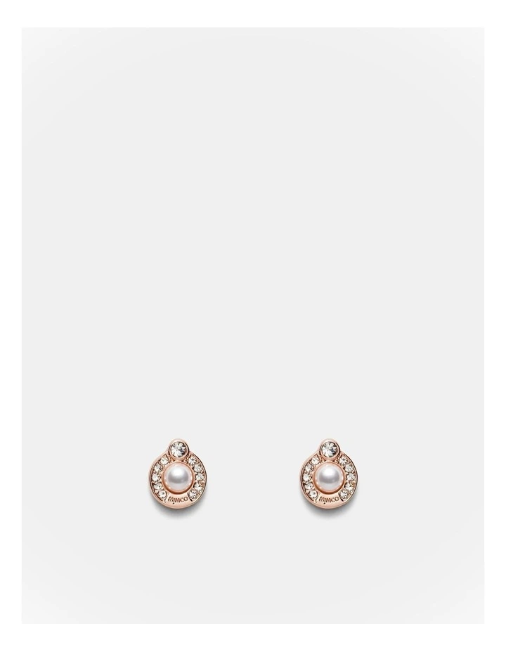 Encanto Pearl Stud Earrings in Rose Gold image 1