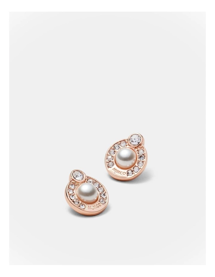 Encanto Pearl Stud Earrings in Rose Gold image 3