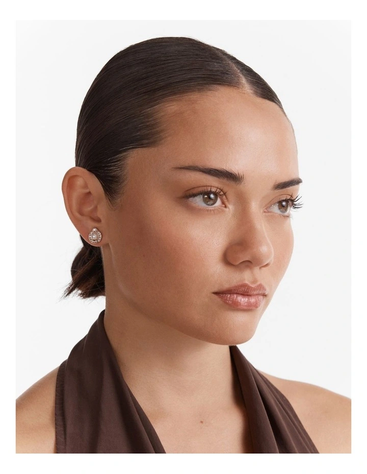 Encanto Pearl Stud Earrings in Rose Gold image 4