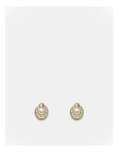 Encanto Pearl Stud Earrings in Gold