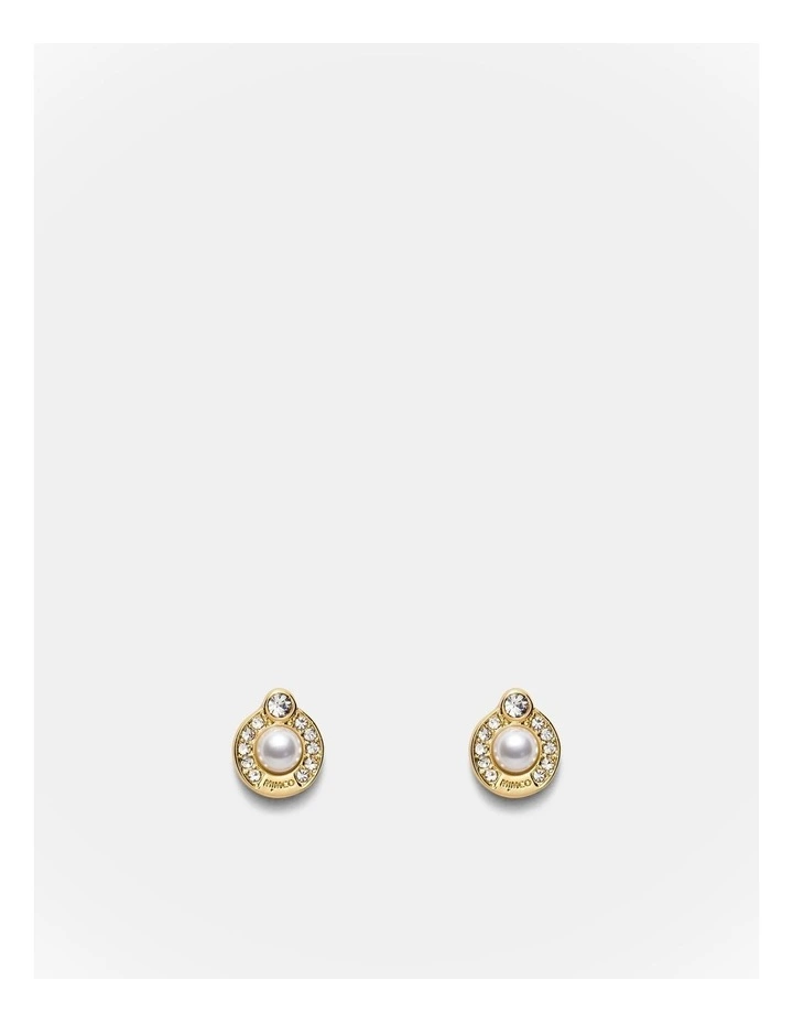 Encanto Pearl Stud Earrings in Gold image 1