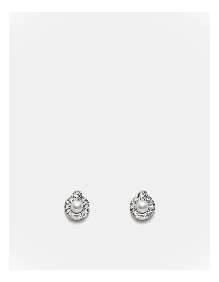Encanto Pearl Stud Earrings in Silver image 1
