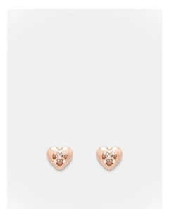 Classic Heart Stud Earrings in Rose Gold