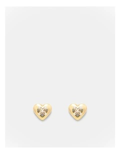 Classic Heart Stud Earrings in Gold
