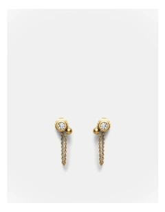 Bubbly Chain Stud Earrings in Gold
