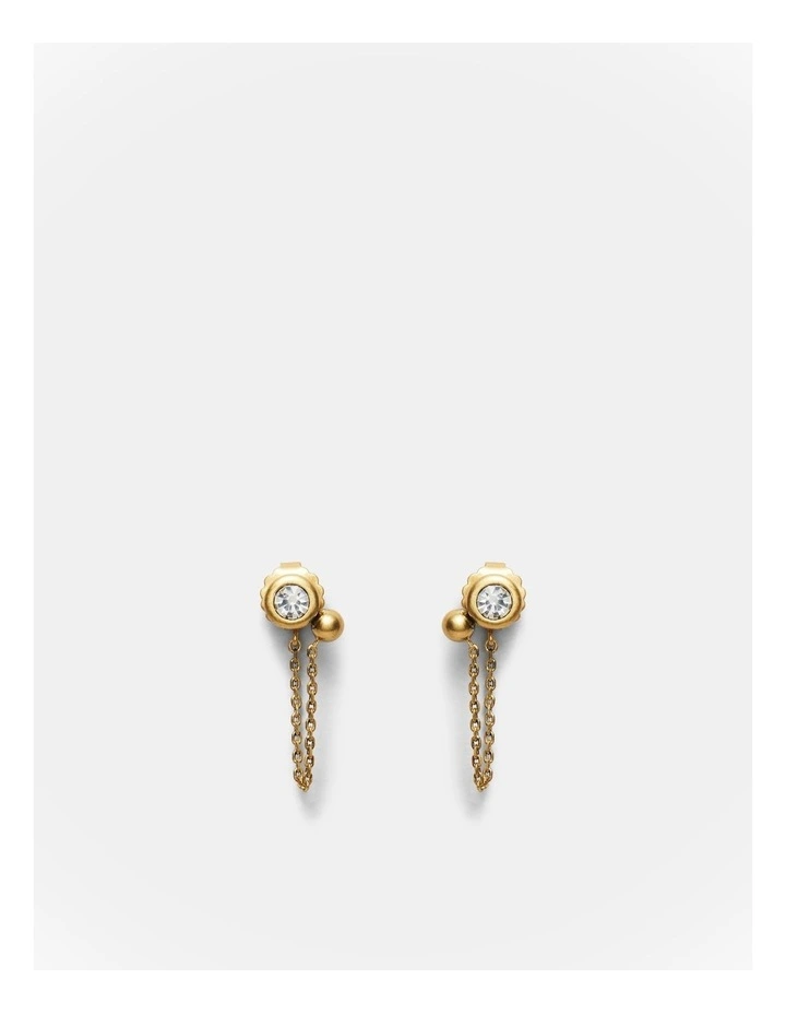 Bubbly Chain Stud Earrings in Gold image 1