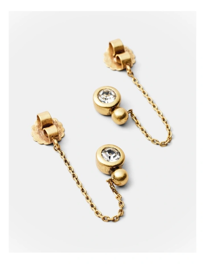 Bubbly Chain Stud Earrings in Gold image 2