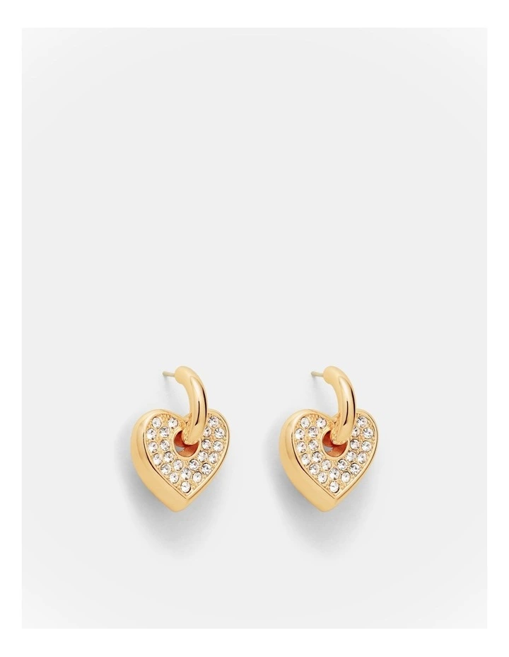 Lovely Charm Hoop Earrings in Gold image 1