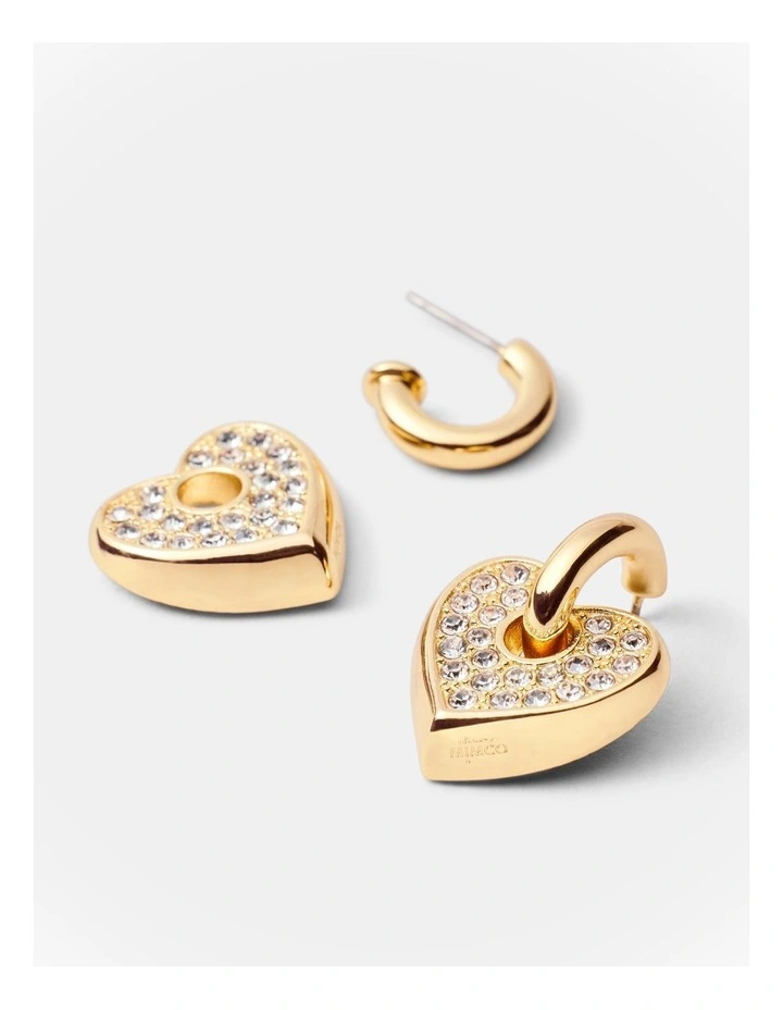Lovely Charm Hoop Earrings in Gold image 3