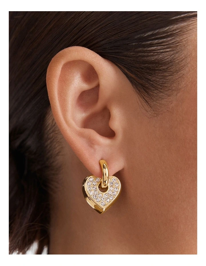 Lovely Charm Hoop Earrings in Gold image 4
