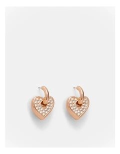 Lovely Charm Hoop Earrings in Rose Gold