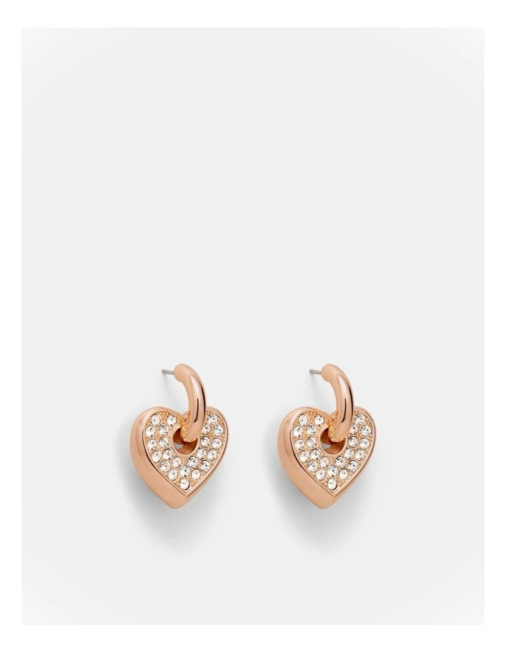Lovely Charm Hoop Earrings in Rose Gold image 1