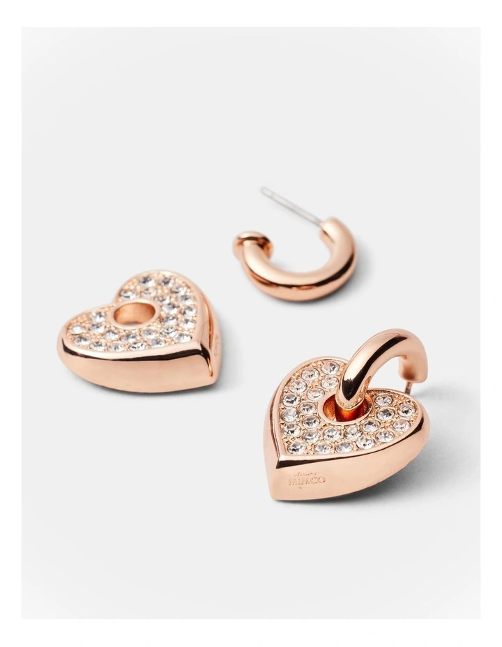 Lovely Charm Hoop Earrings in Rose Gold image 3