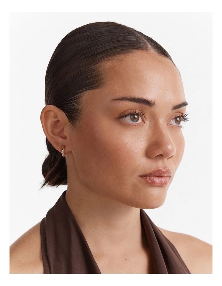 Lovely Charm Hoop Earrings in Rose Gold image 4
