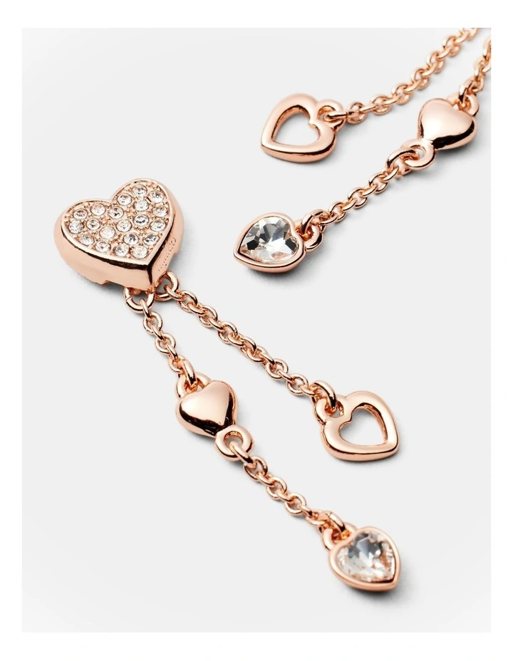 Lovely Heart Drop Earrings in Rose Gold image 3