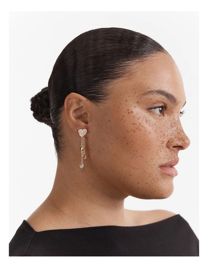 Lovely Heart Drop Earrings in Rose Gold image 4