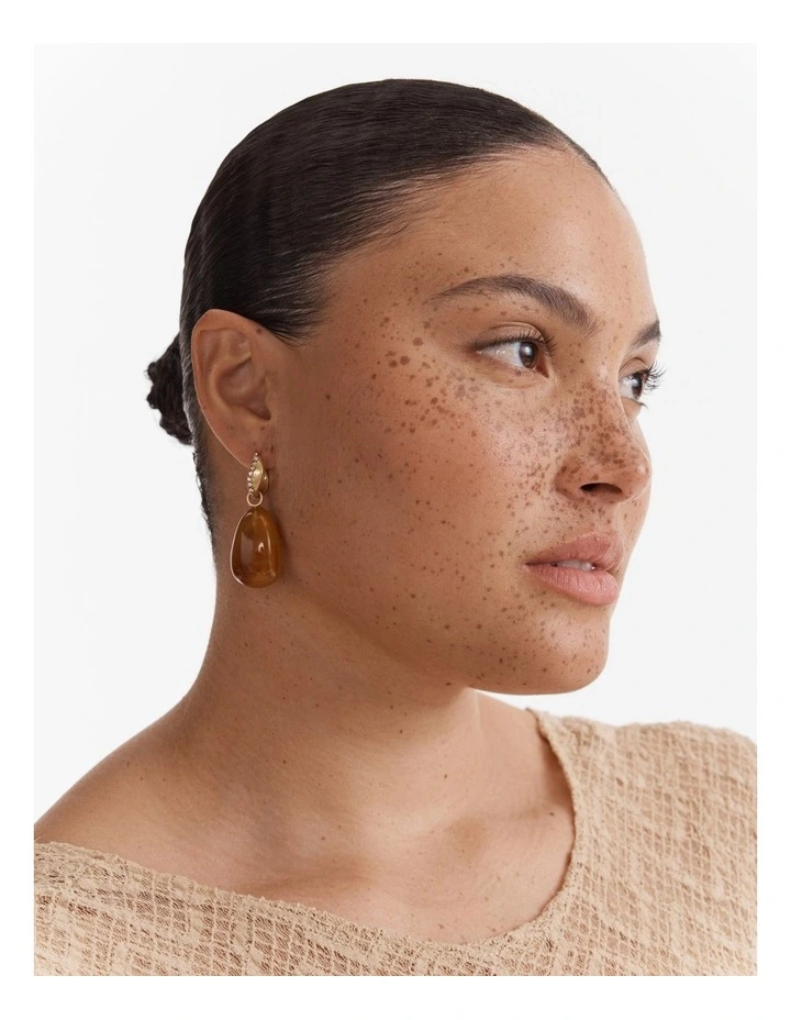 Zozo Charm Hoop Earrings in Gold image 4