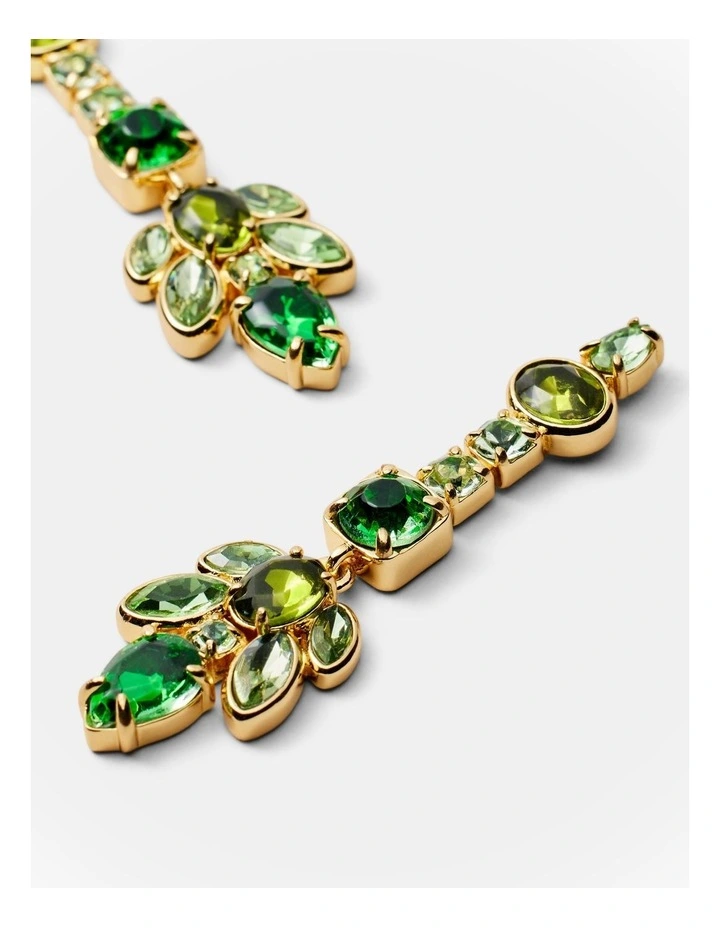 Alluring Drop Earrings in Grass Green image 3