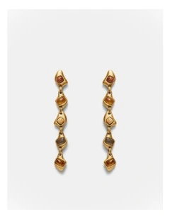Pebble Drop Earrings in Caramel