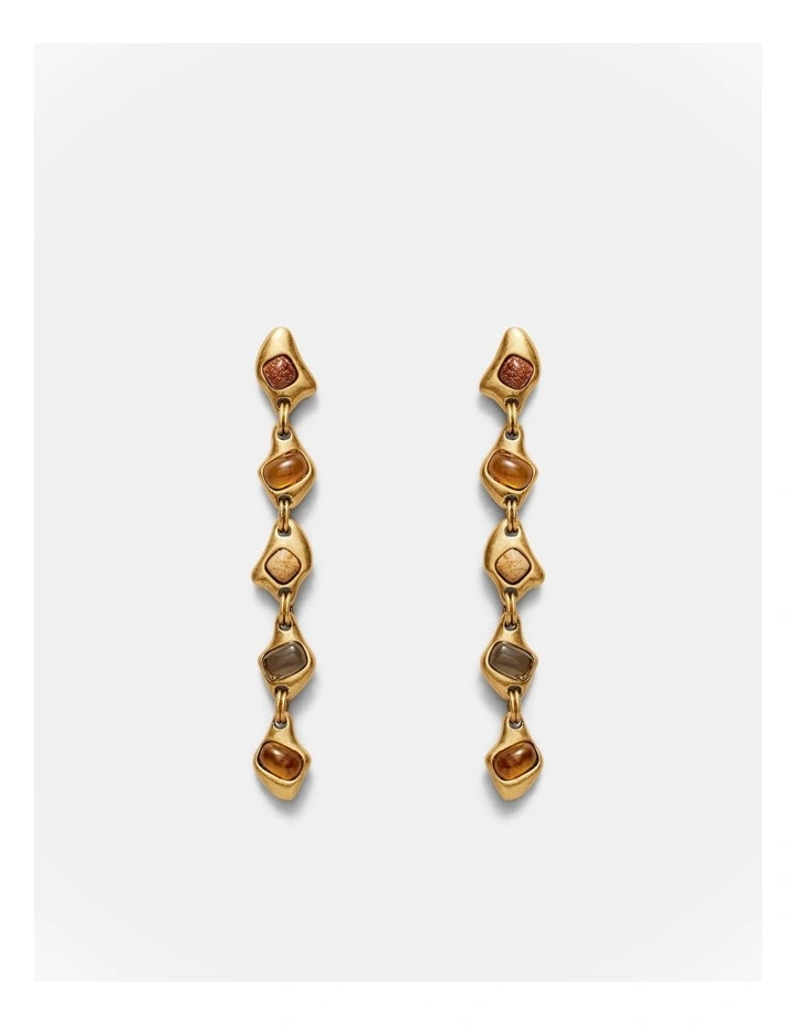 Pebble Drop Earrings in Caramel image 1