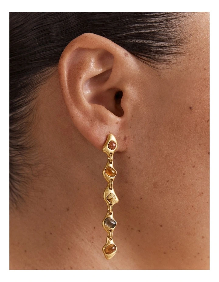 Pebble Drop Earrings in Caramel image 2