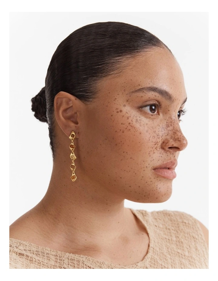 Pebble Drop Earrings in Caramel image 4