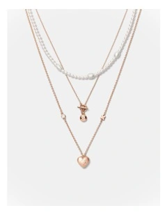 Lovely Trio Necklace in Rose Gold