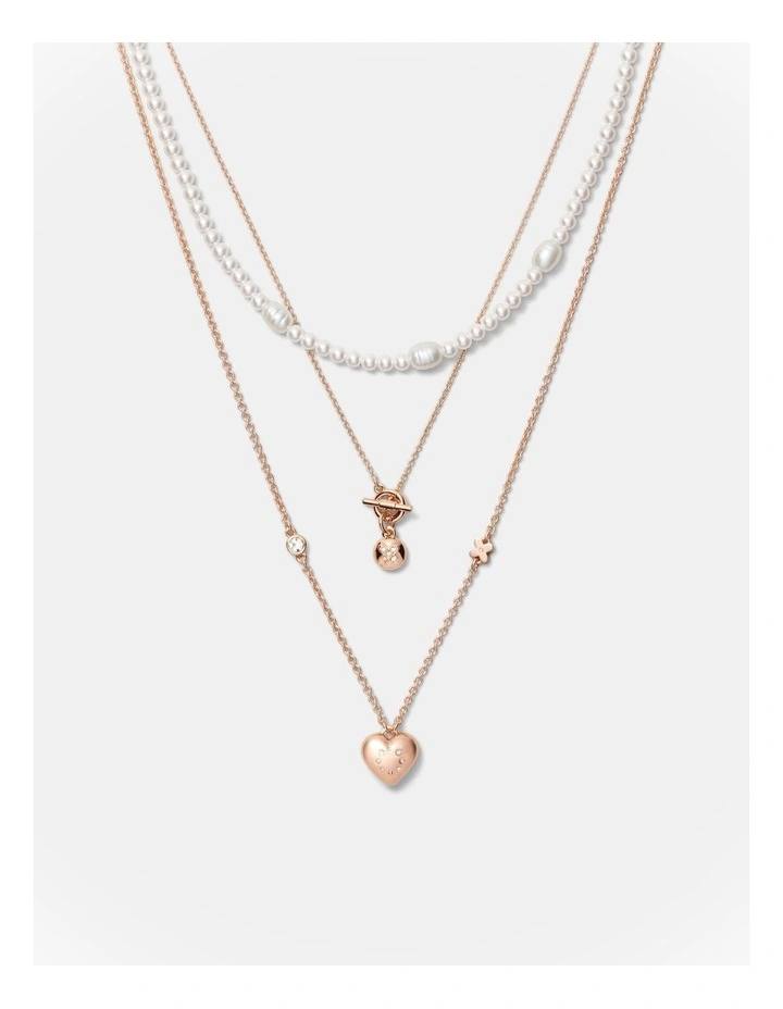 Lovely Trio Necklace in Rose Gold image 1