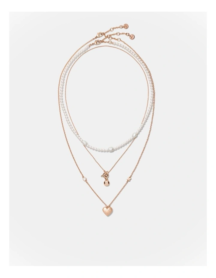 Lovely Trio Necklace in Rose Gold image 4