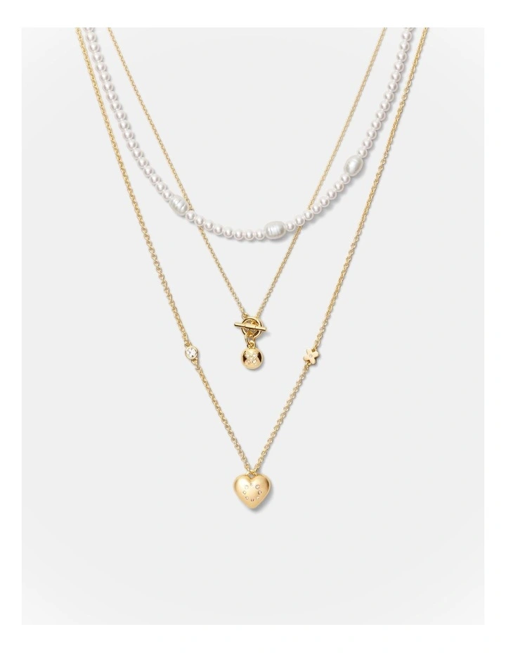 Lovely Trio Necklace in Gold image 1