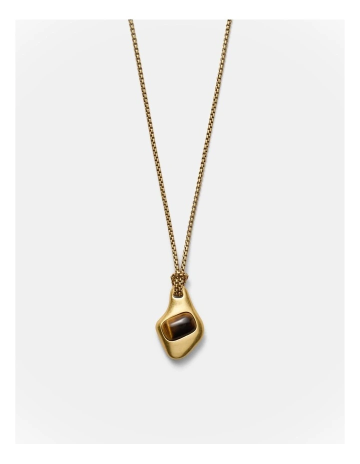 Pebble Long Necklace in Gold image 1
