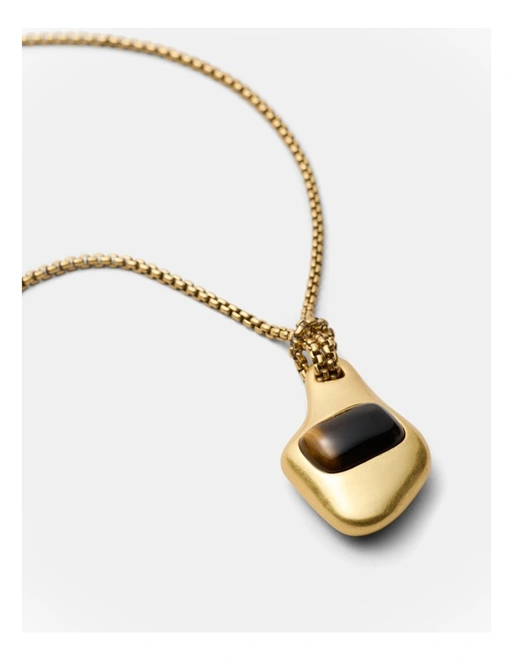 Pebble Long Necklace in Gold image 3