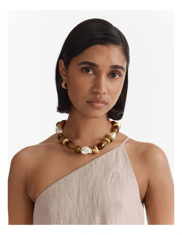 Zozo Bead Necklace in Tort image 2