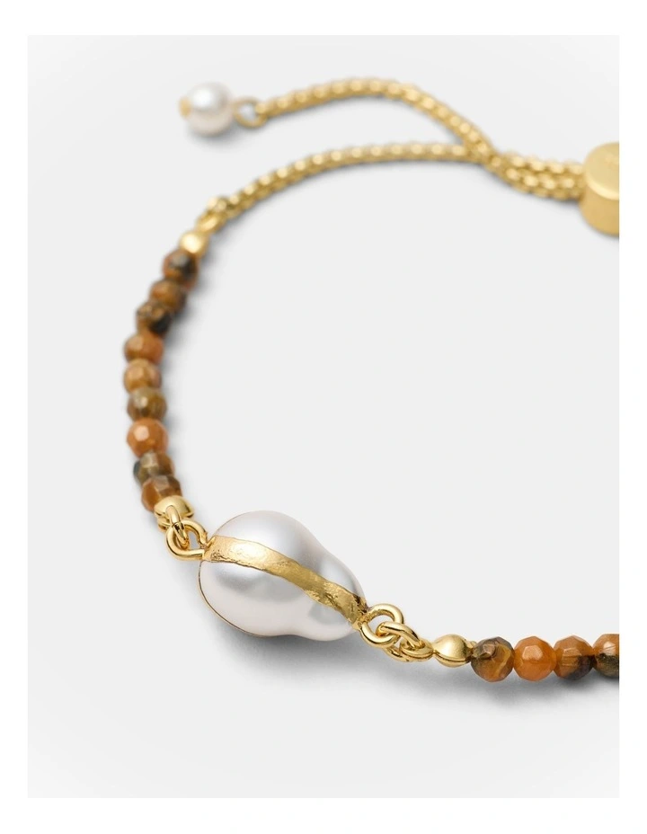 Pebble Pearl Bracelet in Caramel image 3